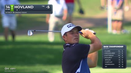 Viktor Hovland's 123-yard approach sets up birdie on No. 14 at BMW Championship