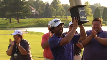 Martin Flores is triumphant at the Lincoln Land Charity Championship