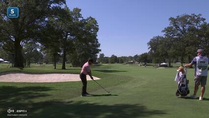 Stephan Jaeger gets up and down out of the bunker for birdie at Sanderson Farms