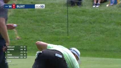 Jonas Blixt makes birdie on No. 14 at John Deere