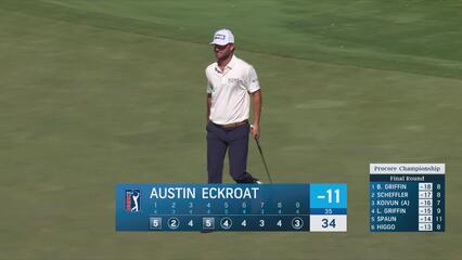 Austin Eckroat sinks 42-foot birdie putt on No. 9 at Procore