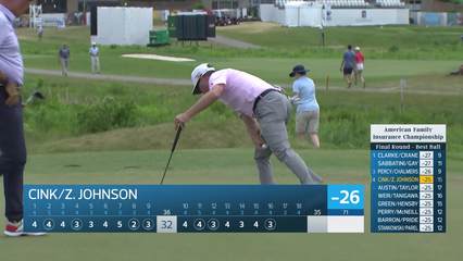 Team Cink/Johnson makes birdie on No. 16 at American Family Insurance Championship