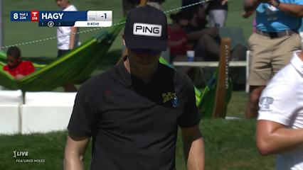 Brandon Hagy holes birdie putt from the fringe at Valspar