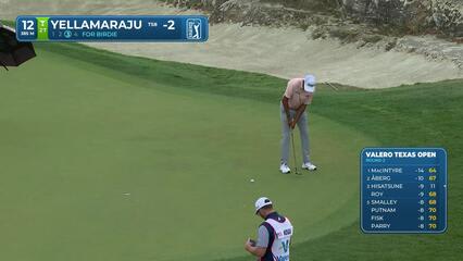Sudarshan Yellamaraju drains 10-foot birdie putt on No. 12 at Valero