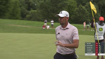 Troy Merritt drains 3-foot putt for birdie on No. 17 at John Deere