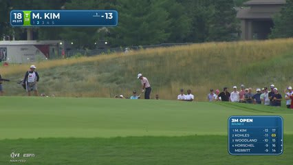 Michael Kim sinks 24-foot birdie putt on No. 18 at 3M Open