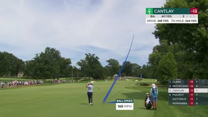 Patrick Cantlay sinks 3-foot birdie putt on No. 8 at BMW Championship