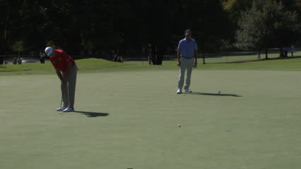 Ken Duke drains birdie putt at Dominion