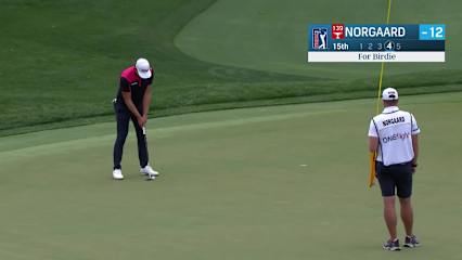 Niklas Norgaard makes birdie on No. 15 at ONEflight Myrtle