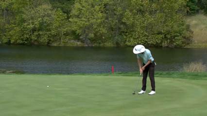 Joe Highsmith drains long par putt at Korn Ferry Tour Champ