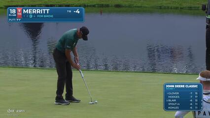 Troy Merritt sinks 7-foot putt for birdie on No. 18 at John Deere