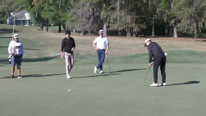 Philip Knowles rolls in putt for birdie at Club Car Championship