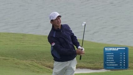 Rikuya Hoshino makes birdie on No. 18 at Butterfield Bermuda