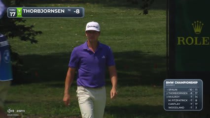 Michael Thorbjornsen sinks 10-foot birdie putt on No. 17 at BMW Championship