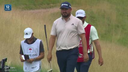 Ludvig Åberg sinks 22-foot birdie putt on No. 12 at Travelers