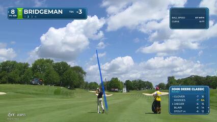 Jacob Bridgeman's 108-yard approach sets up birdie on No. 8 at John Deere