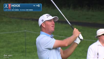 Tom Hoge's 127-yard approach sets up birdie on No. 2 at the Memorial