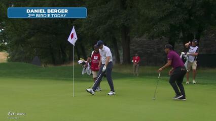Daniel Berger holes 20-foot shot from rough for birdie on No. 3 at Travelers