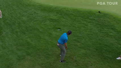 Ricky Barnes holes wild flop shot for birdie on No. 18 at 3M Open