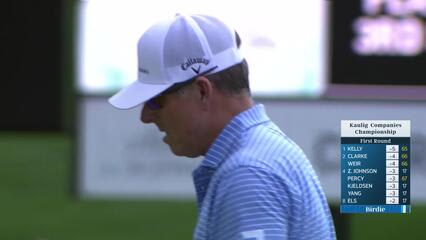 Justin Leonard makes birdie putt on No. 18 at Kaulig Companies Championship