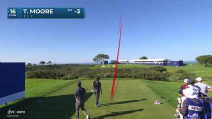 Taylor Moore hits 200-yard tee shot to 2 feet on No. 16 at Farmers