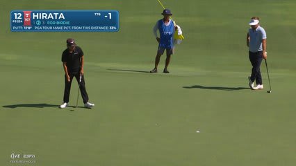 Kensei Hirata drains 12-foot putt for birdie on No. 12 at Wyndham
