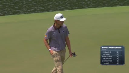 Kristoffer Reitan drains 3-foot putt for birdie on No. 8 at TOUR Championship