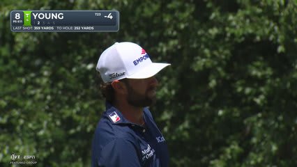 Cameron Young sinks 3-foot putt for birdie on No. 8 at BMW Championship