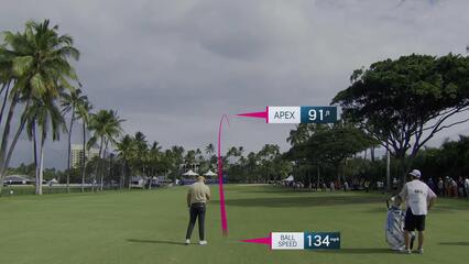Harry Hall sinks 3-foot birdie putt on No. 9 at Sony Open