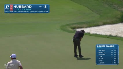 Mark Hubbard drains 13-foot putt for birdie on No. 17 at Rocket Classic