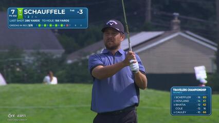 Xander Schauffele's 152-yard approach sets up birdie on No. 7 at Travelers