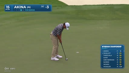 Kihei Akina drains 4-foot putt for birdie on No. 15 at Wyndham
