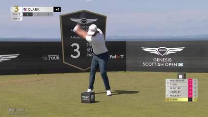 Wyndham Clark hits tee shot to 9 feet, sets up birdie on No. 3 at Genesis Scottish Open