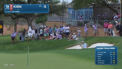 Chris Kirk gets up-and-down from 89 feet for birdie on No. 18 at Valero