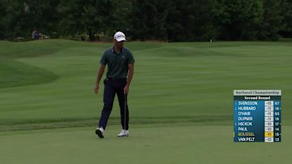 Robin Roussel attacks flagstick to set up birdie at Barbasol