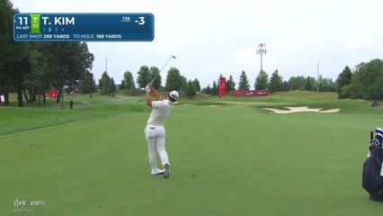 Tom Kim holes 21-foot shot from rough for birdie on No. 11 at 3M Open