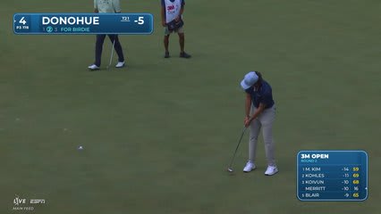 Muzzy Donohue hits tee shot to 10 feet, sets up birdie on No. 4 at 3M Open