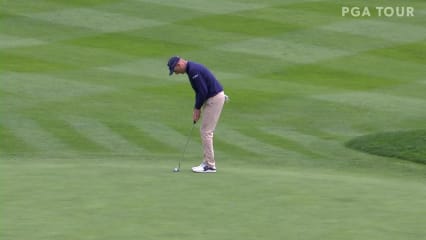 Jim Furyk drains 14-foot putt for birdie at AT&T Pebble Beach