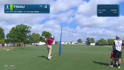 Tony Finau hits 257-yard approach to 15 feet, sets up birdie on No. 3 at Texas Children's