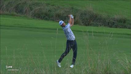 Callum Tarren makes birdie on No. 15 at Wyndham