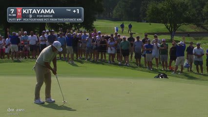 Kurt Kitayama sinks 10-foot birdie putt on No. 7 at BMW Championship