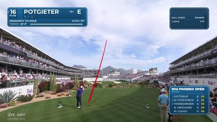 Aldrich Potgieter sinks 40-foot birdie putt on No. 16 at WM Phoenix Open