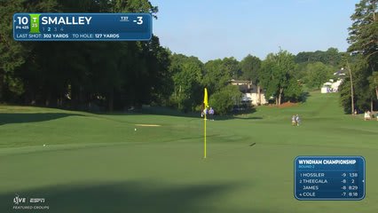 Alex Smalley's 132-yard approach sets up birdie on No. 10 at Wyndham