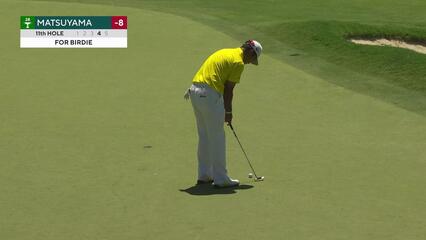 Hideki Matsuyama drains 7-foot putt for birdie on No. 11 at Charles Schwab
