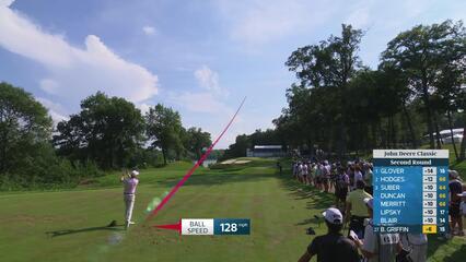 Ben Griffin sinks 27-foot birdie putt on No. 16 at John Deere
