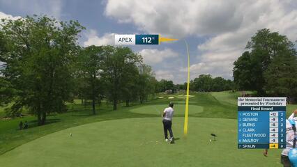 J.J. Spaun hits tee shot to 6 feet, sets up birdie on No. 4 at the Memorial