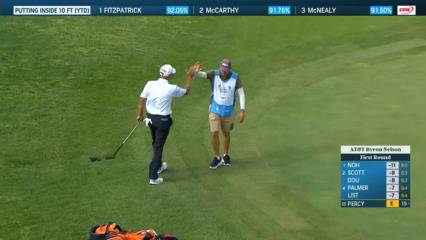 Cameron Percy chips in for 27-foot birdie at AT&T Byron Nelson