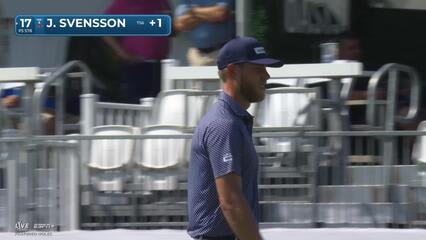 Jesper Svensson makes birdie on No. 17 at Rocket Classic