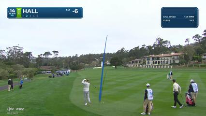 Harry Hall hits 57-yard approach to 10 feet, sets up birdie on No. 14 at AT&T Pebble Beach