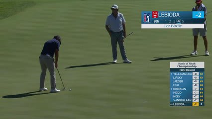 Hank Lebioda drains 9-foot birdie putt on No. 9 at Bank of Utah